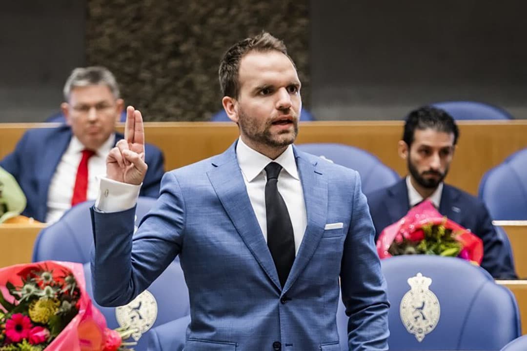 Derk Boswijk (CDA) tijdens de beëdiging als lid van de Tweede Kamer. - Foto: ANP