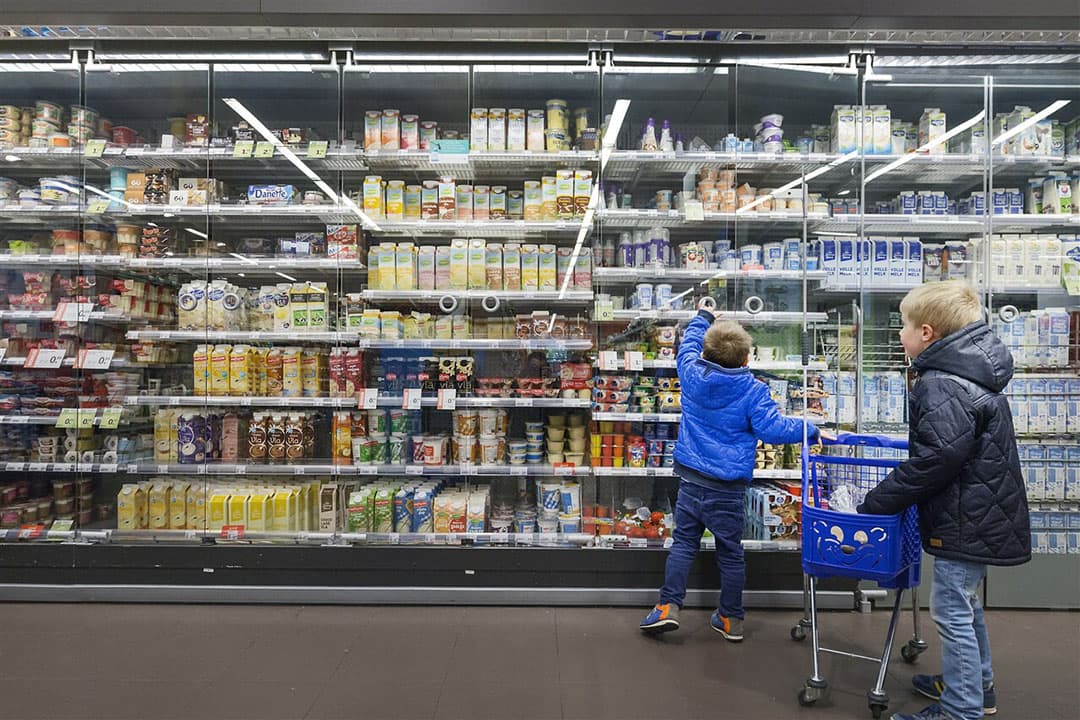 Zuivelschap in een Albert Heijn. - Foto: ANP