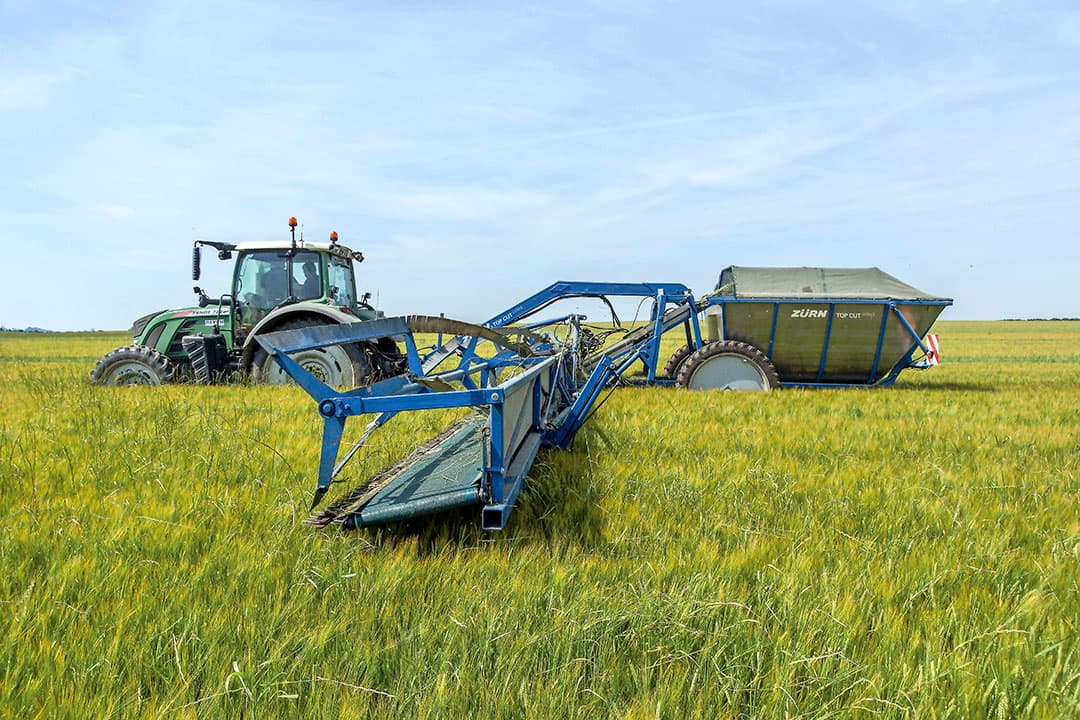 Onder de noemer ‘Agro-ecological transtion’ kreeg de Zürn Top Cut Collect-onkruidmaaier een innovatieprijs. - Foto: Zürn Harvesting.