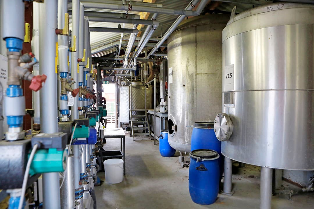 Het interieur van een proeffabriek in Lelystad, waar het Betaprocess is getest. Foto: Ton Kastermans