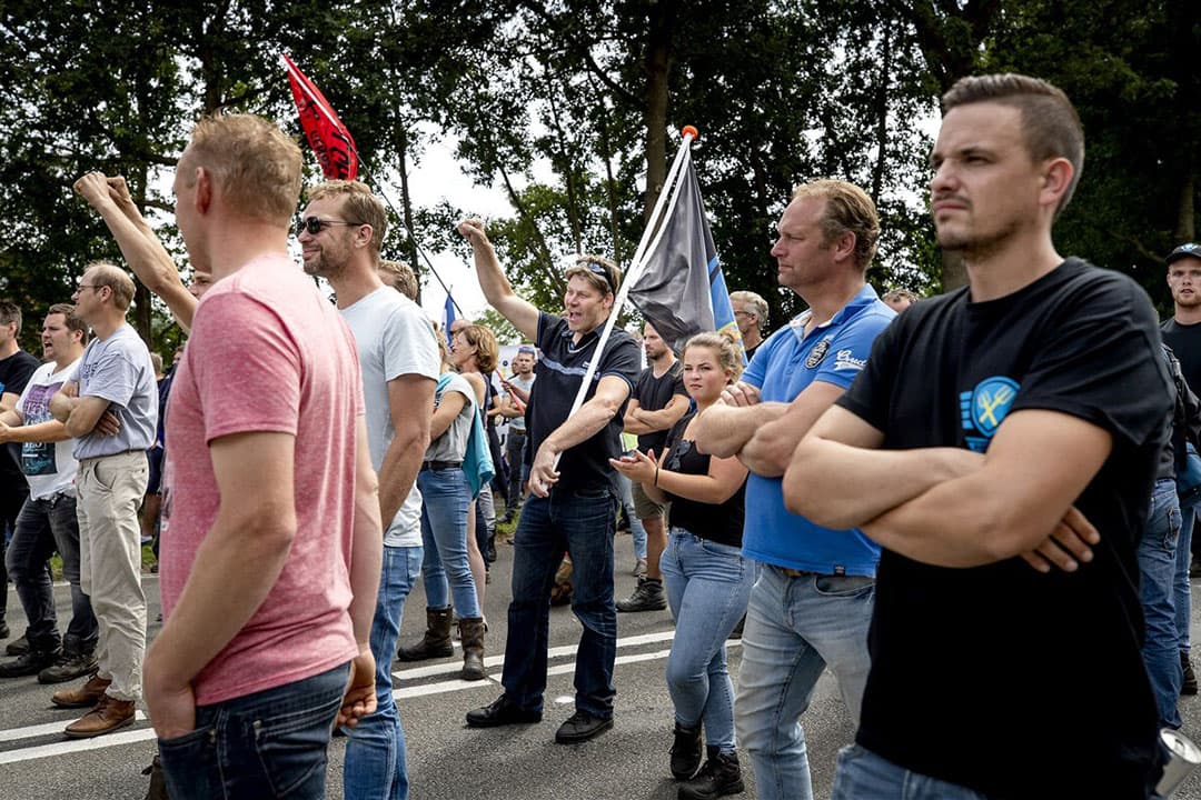 Boerenprotest bij het RIVM in Bilthoven, juli 2020. - Foto: ANP