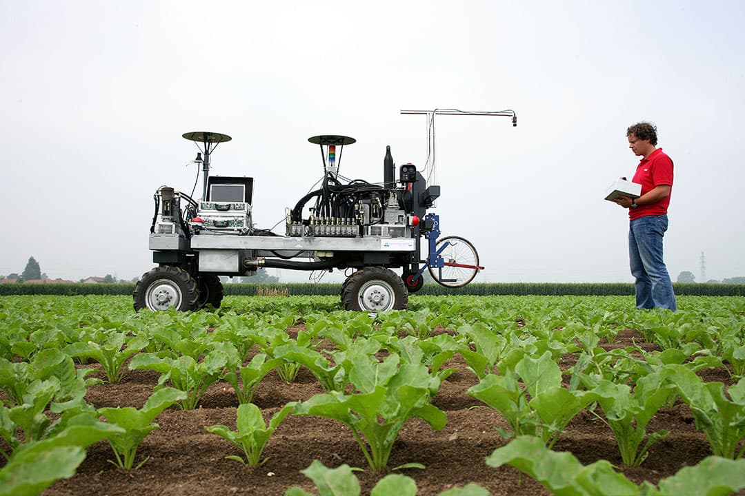 De inzet van machines en (veld)robots leidt tot meer energieverbruik en minder werkgelegenheid in de landbouw, zeggen onderzoekers. - Foto: Hans Prinsen