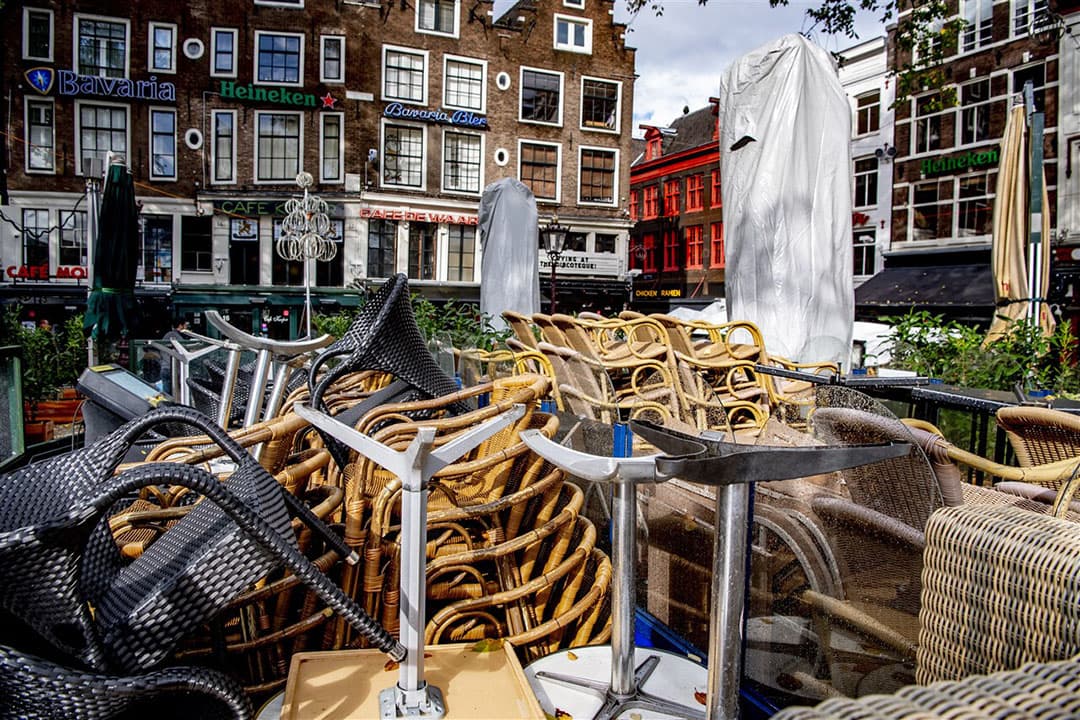 Gesloten restaurants en terassen in Amsterdam. - Foto: ANP