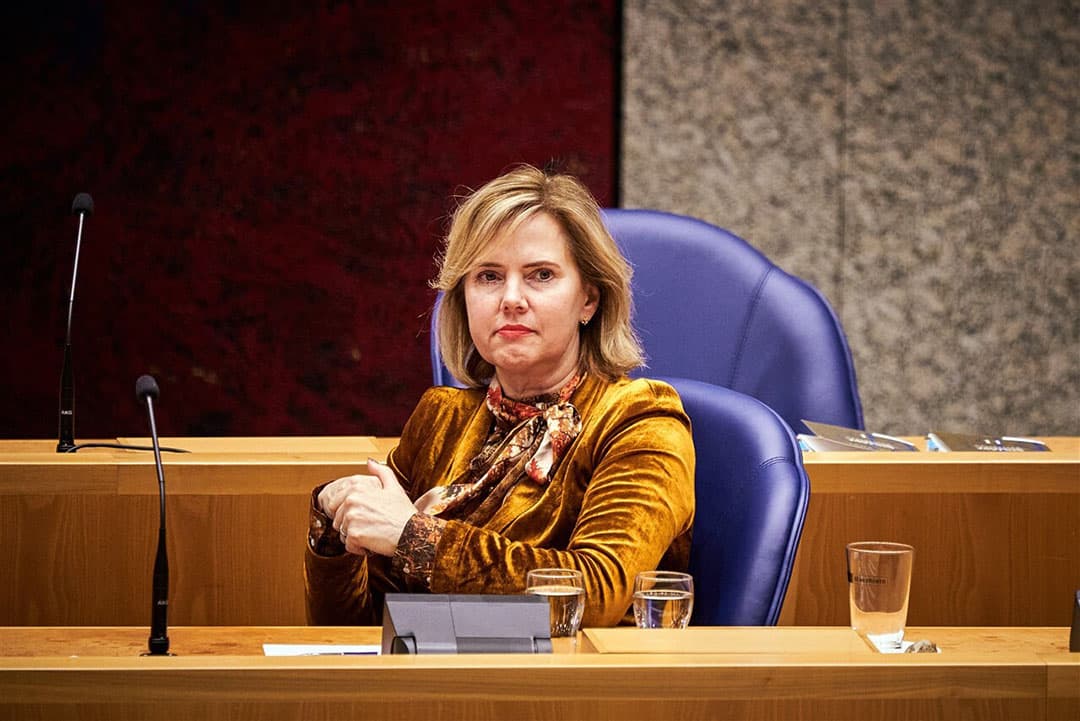 Minister Cora van Nieuwenhuizen van Infrastructuur en Waterstaat (VVD) in de Tweede Kamer. Foto: ANP