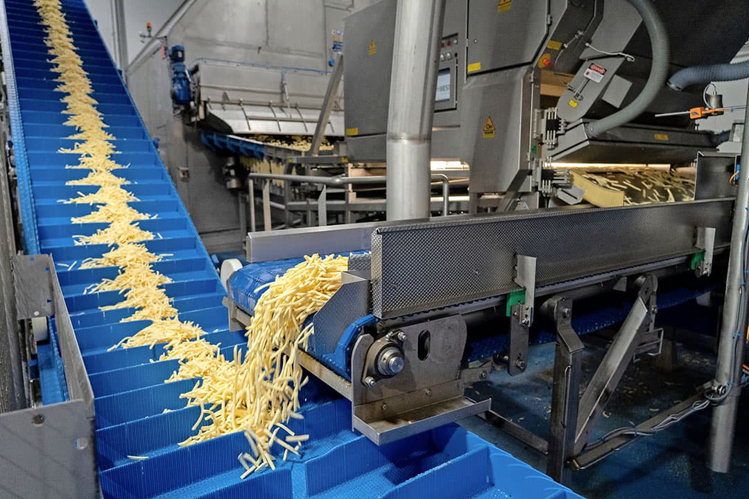 Fritesproductielijn bij Aviko. Telers moeten een inschatting maken van hun kansen op de fritesmarkt, zegt Keimpe van der Heide. - Foto: Jan Willem Schouten