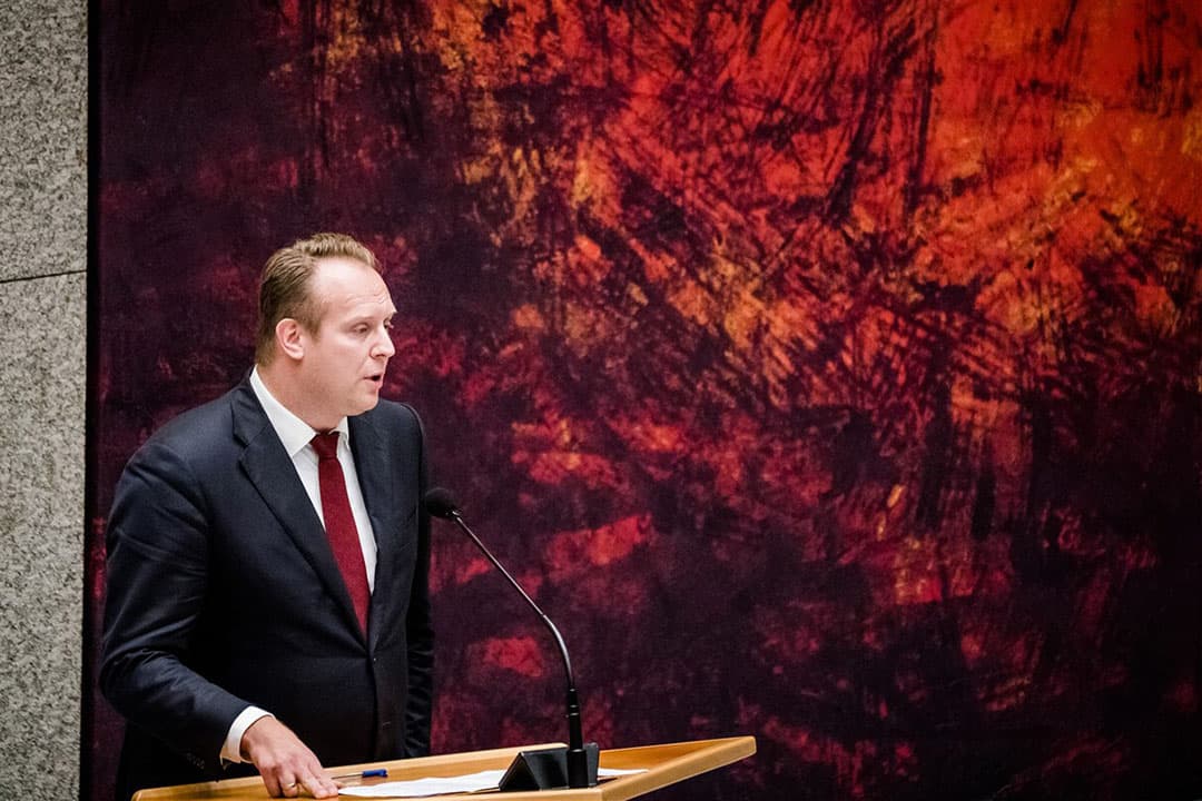 Pieter Heerma (CDA) tijdens de eerste dag van de Algemene Politieke Beschouwingen, het debat na de troonrede op Prinsjesdag. - Foto: ANP /Bart Maat