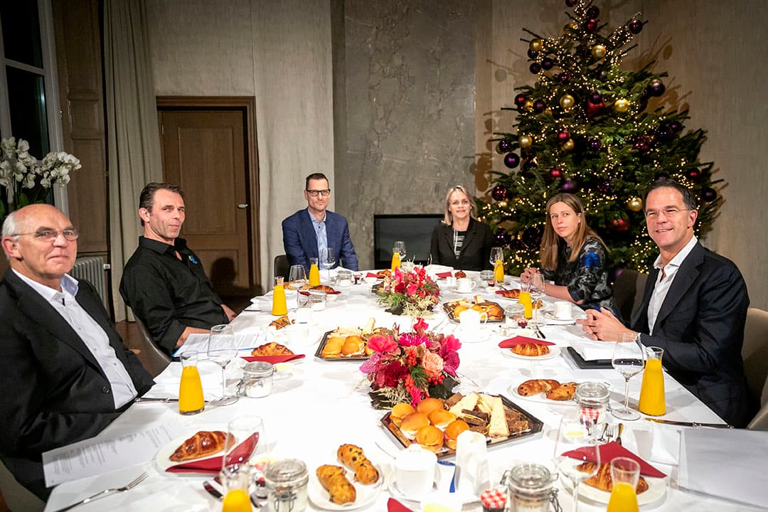 December 2019: het Landbouw Collectief onder leiding van Aalt Dijkhuizen aan tafel met minister Carola Schouten en premier Mark Rutte om te praten over de stikstofproblematiek. - Foto: Roel Dijkstra/Dennis Wisse