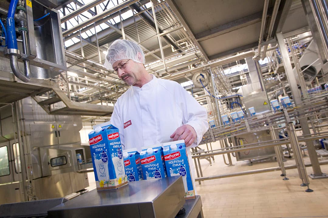 De productie van melk bij Melkunie, onderdeel van zuivelonderneming Arla Foods Nederland. - Foto: ANP
