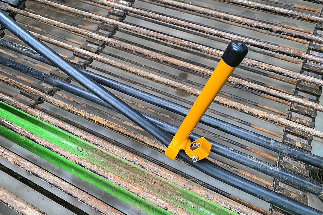 De ontworden rooimatberubberaar moet het leven van akkerbouwers iets makkelijker maken. - Foto: Aeres Hogeschool Dronten