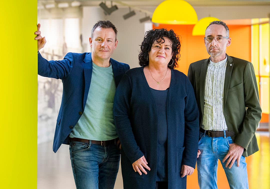 DEVENTER - Wim Groot Koerkamp, Caroline van der Plas  en Henk Vermeer  van de BoerBurgerBeweging. De politieke partij strijdt voor het bestaansrecht van boeren en tuinders. ANP PIROSCHKA VAN DE WOUW