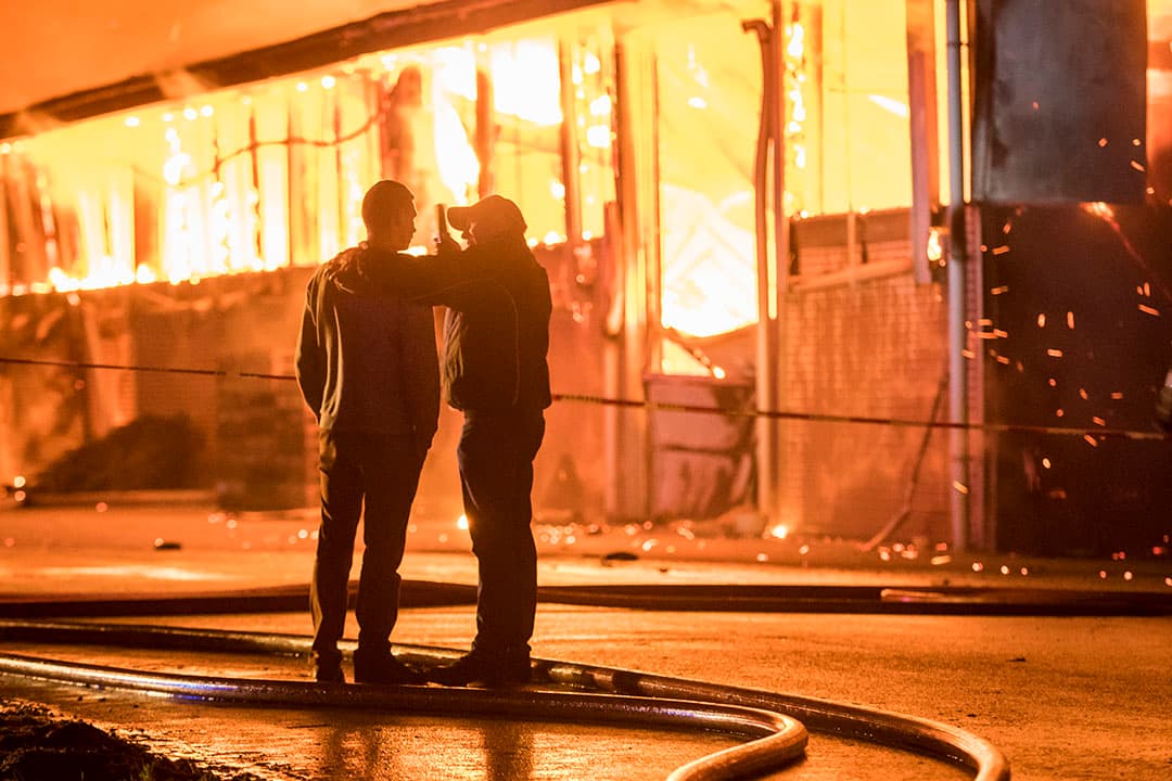 Een stalbrand in 2018 in Werkhoven. - Foto: ANP