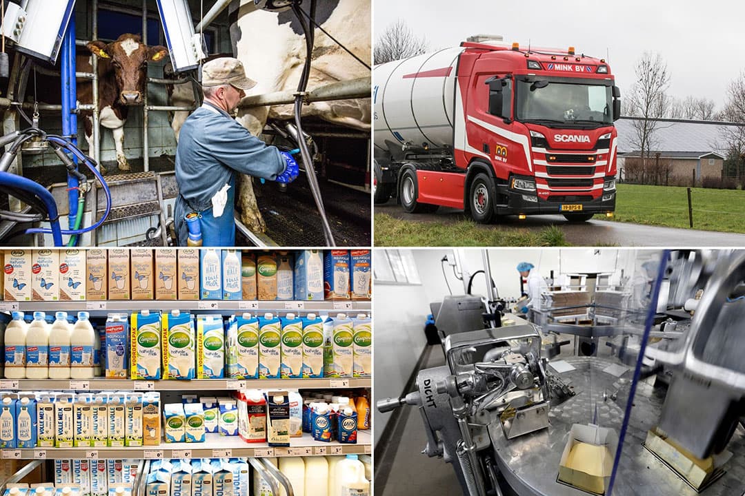 Boeren willen eerlijk deel van marge in voedselketen. - Foto's met de klok mee, beginnend linksboven: Herbert Wiggerman, Koos Groenewold, Ruud Ploeg, Hans Prinsen.