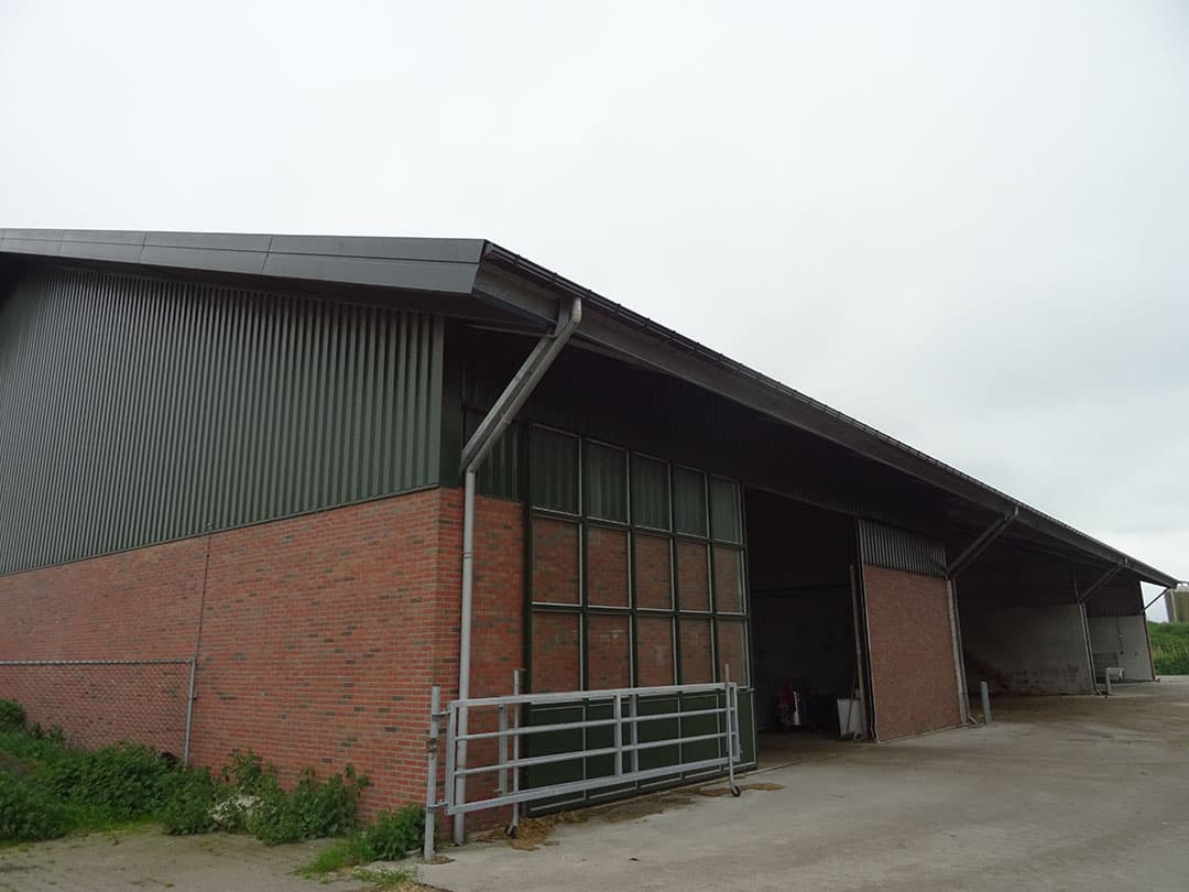 Het melken gebeurt in een 2x22-swingover van Dairymaster. Die melkstal is links voorin de ligboxenstal geplaatst. De swingover stamt uit 2015.
