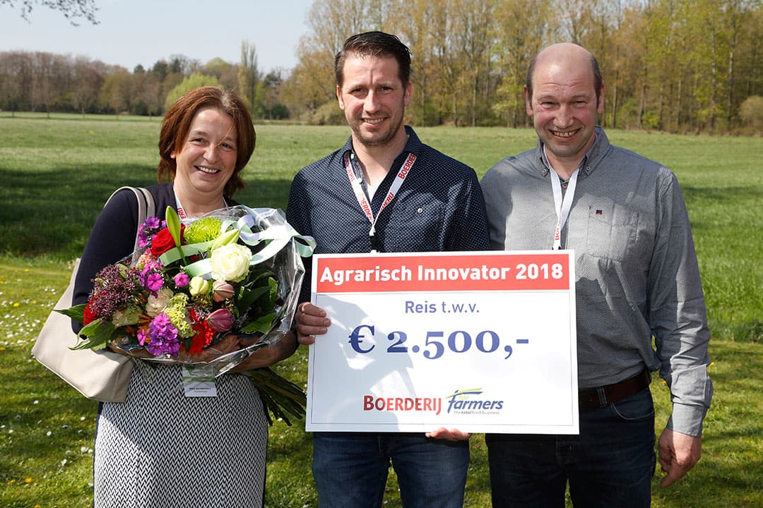 Bart Keustermans uit Alphen (N-Br.) is gekozen tot Agrarisch Innovator 2018 met zijn glazen warmtewisselaar. Hij kreeg de meeste stemmen tijdens een verkiezing op Boerderij.nl. - Foto: Koos Groenewold