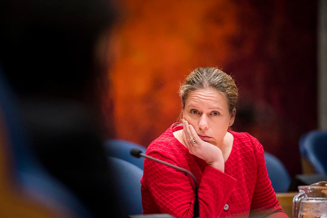 2019-02-21 11:50:52 DEN HAAG - Minister Carola Schouten van Landbouw, Natuur en Voedselkwaliteit (ChristenUnie) tijdens het Tweede Kamerdebat over een mogelijk verbod op pulsvisserij. ANP BART MAAT