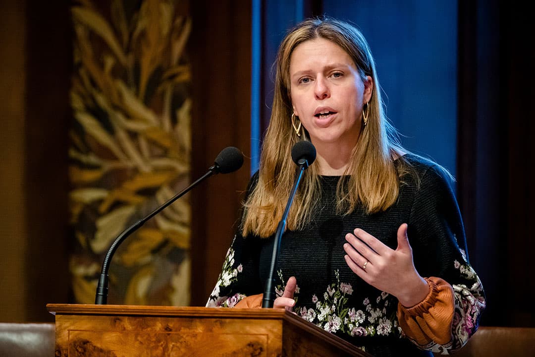 Minister Carola Schouten in de Eerste Kamer. - Foto: ANP