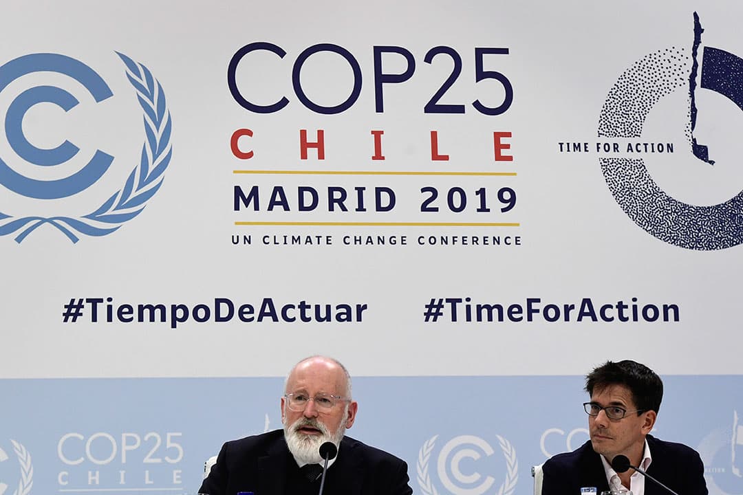 Frans Timmermans tijdens de klimaatconferentie in Madrid. - Foto: ANP
