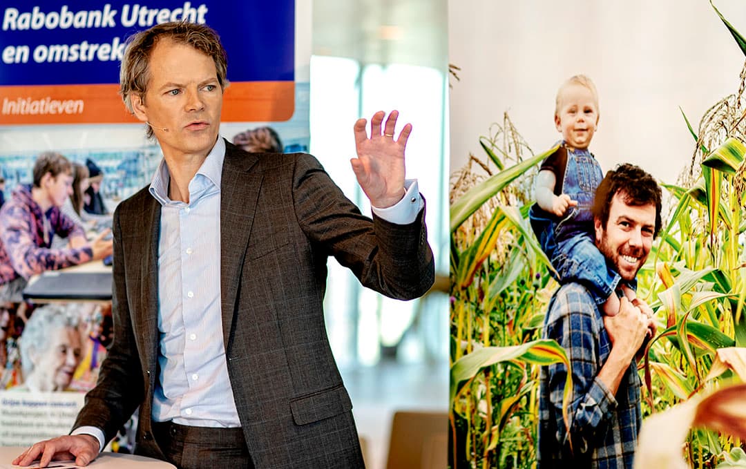 UTRECHT - Voorzitter van de Groepsdirectie van Rabobank Wiebe Draijer en CFO Bas Brouwers tijdens een toelichting op de financiele resultaten van 2018. ANP SANDER KONING