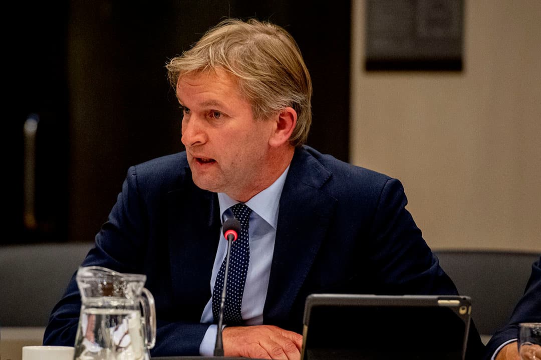 DEN HAAG - Maurits von Martels (cda)  tijdens een vergadering van de Kamercommissie voor Infrastructuur en Waterstaat over de Stint. ANP ROBIN UTRECHT