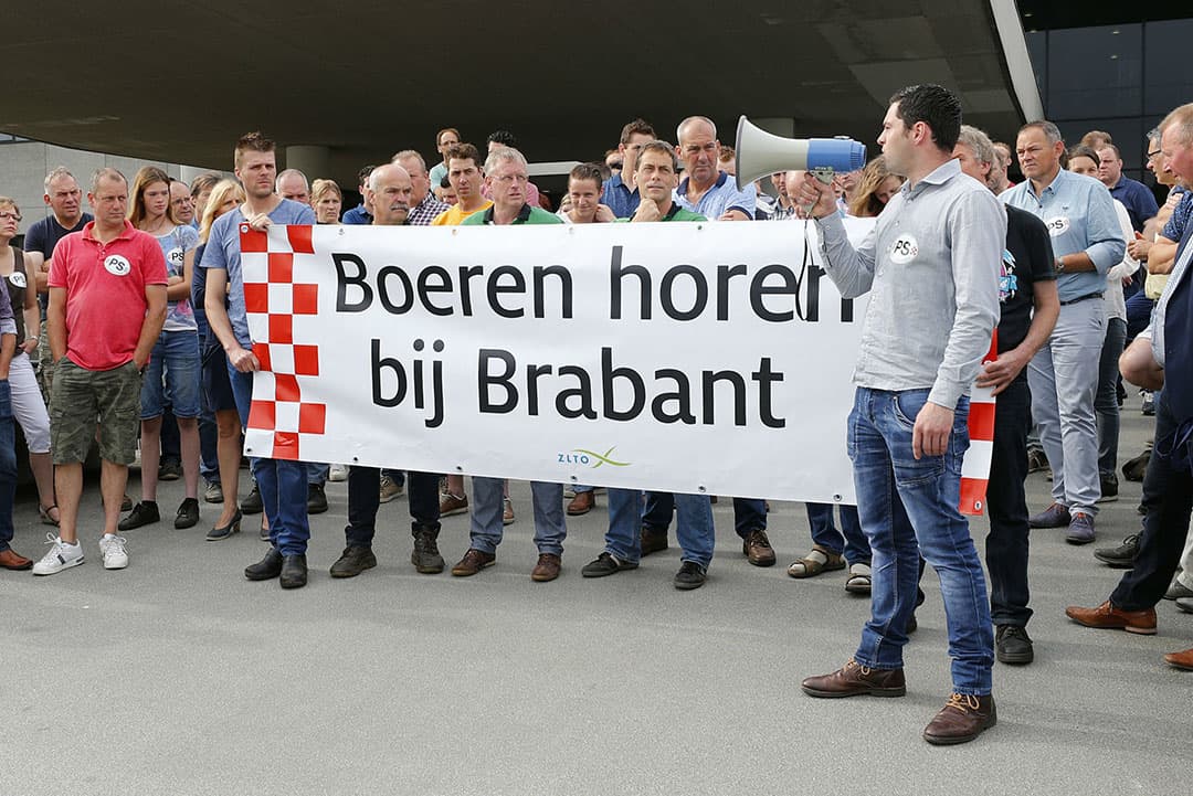 Protestactie van boeren in juni 2017 naar aanleiding van de duurzame veehouderijplannen van Noord-Brabant. - Foto: Bert Jansen