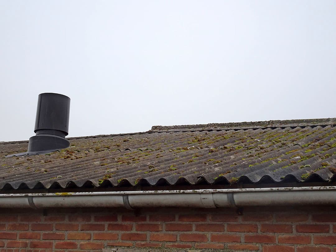 Asbest is op sommige dakdelen een thema. In totaal moet op dit bedrijf nog 1.200 m² asbest gesaneerd worden.