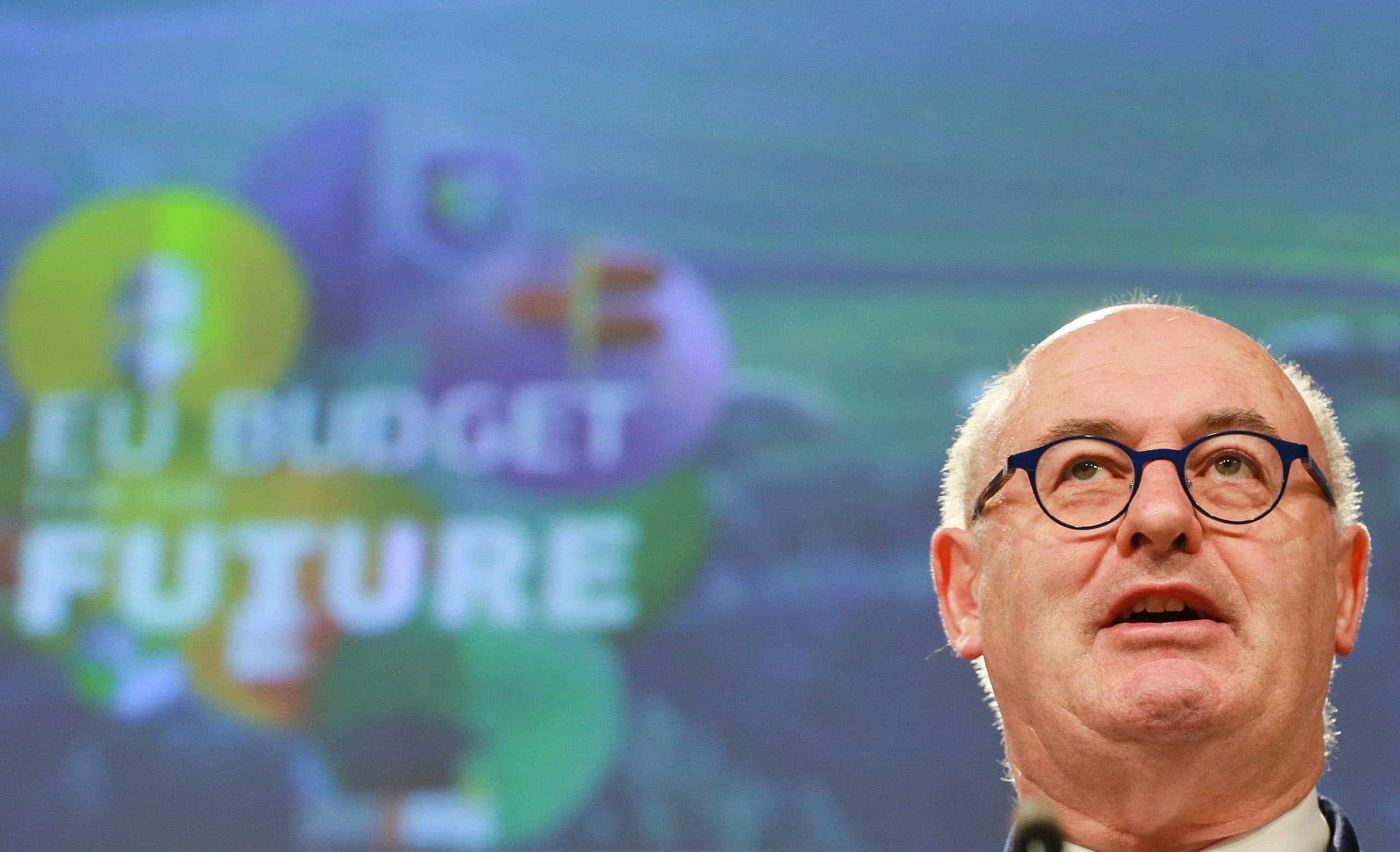 epa06777334 Phil Hogan, EU Commissioner for Agriculture and Rural Development, holds a press conference on 'Common Agricultural Policy' at the European Commission in Brussels, Belgium, 01 June 2018. For the next long-term EU budget 2021-2027, the Commission is proposing to modernize and simplify the Common Agricultural Policy.  EPA/STEPHANIE LECOCQ