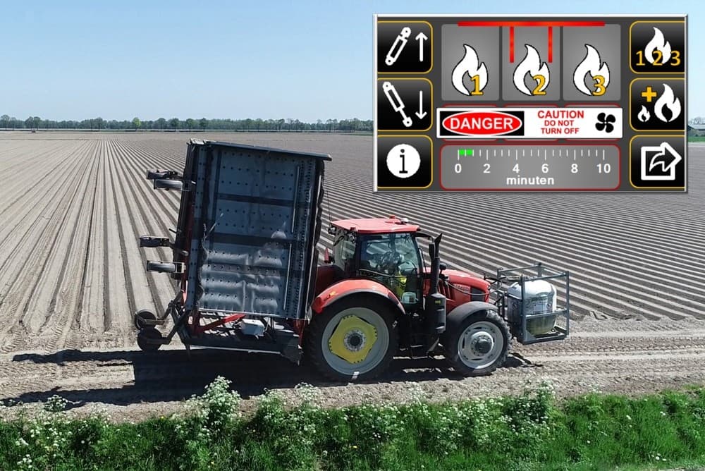 De combinatie Eilander en Van der Woerd teelt zaaiuien, witlof en peen op ruggen, deze gewassen worden voor opkomst gebrand en bij een hoge onkruiddruk soms ook voor het zaaien.