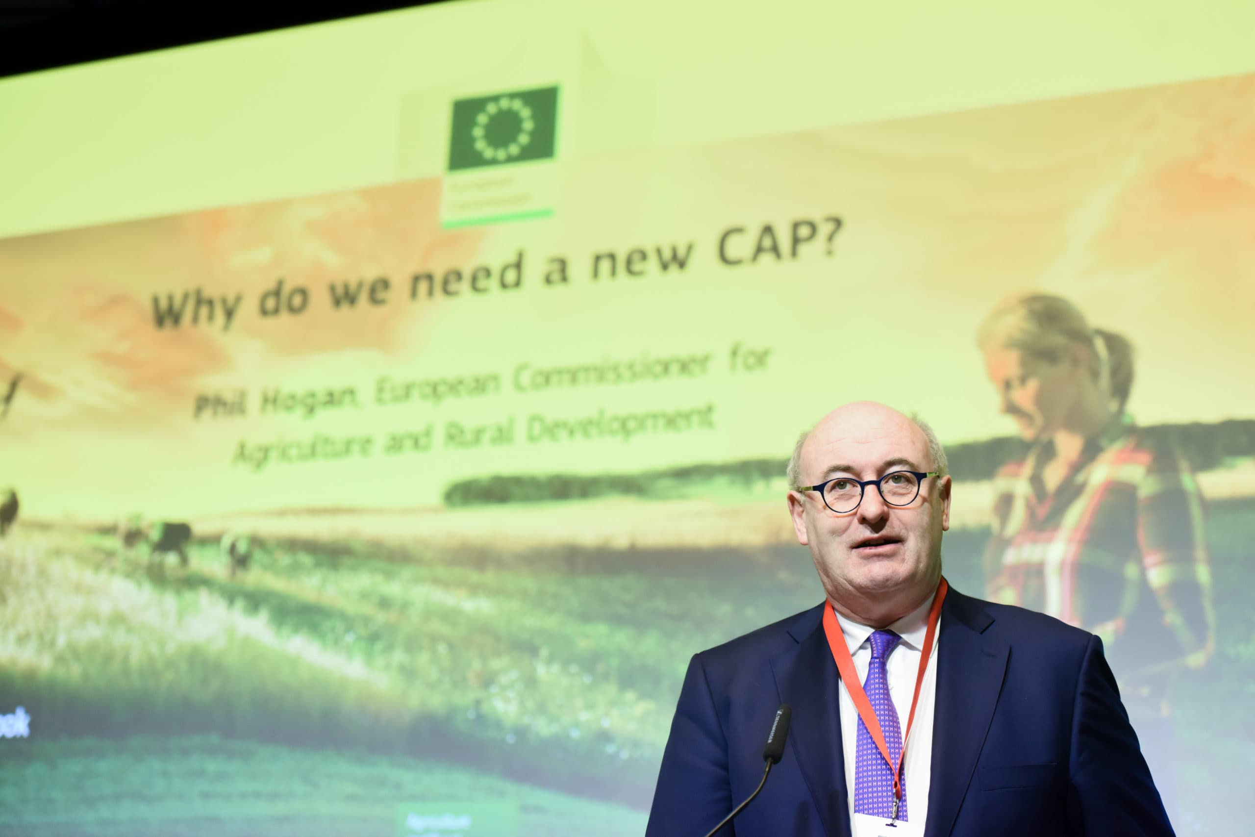 EU-landbouwcommissaris Phil Hogan tijdens de Agriculture Outlook, eind vorig jaar. - Foto: Jennifer Jacquemart/Europese Commissie