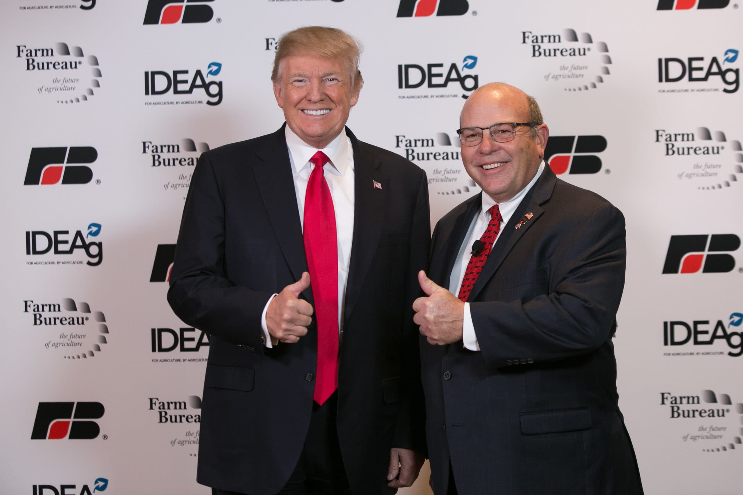 De Amerikaanse president Donald Trump en Farm Bureau-voorzitter Zippy Duvall. De laatste sprak na afloop van een keerpunt in de Amerikaanse politiek. - Foto: Michael LoBiondo Photography