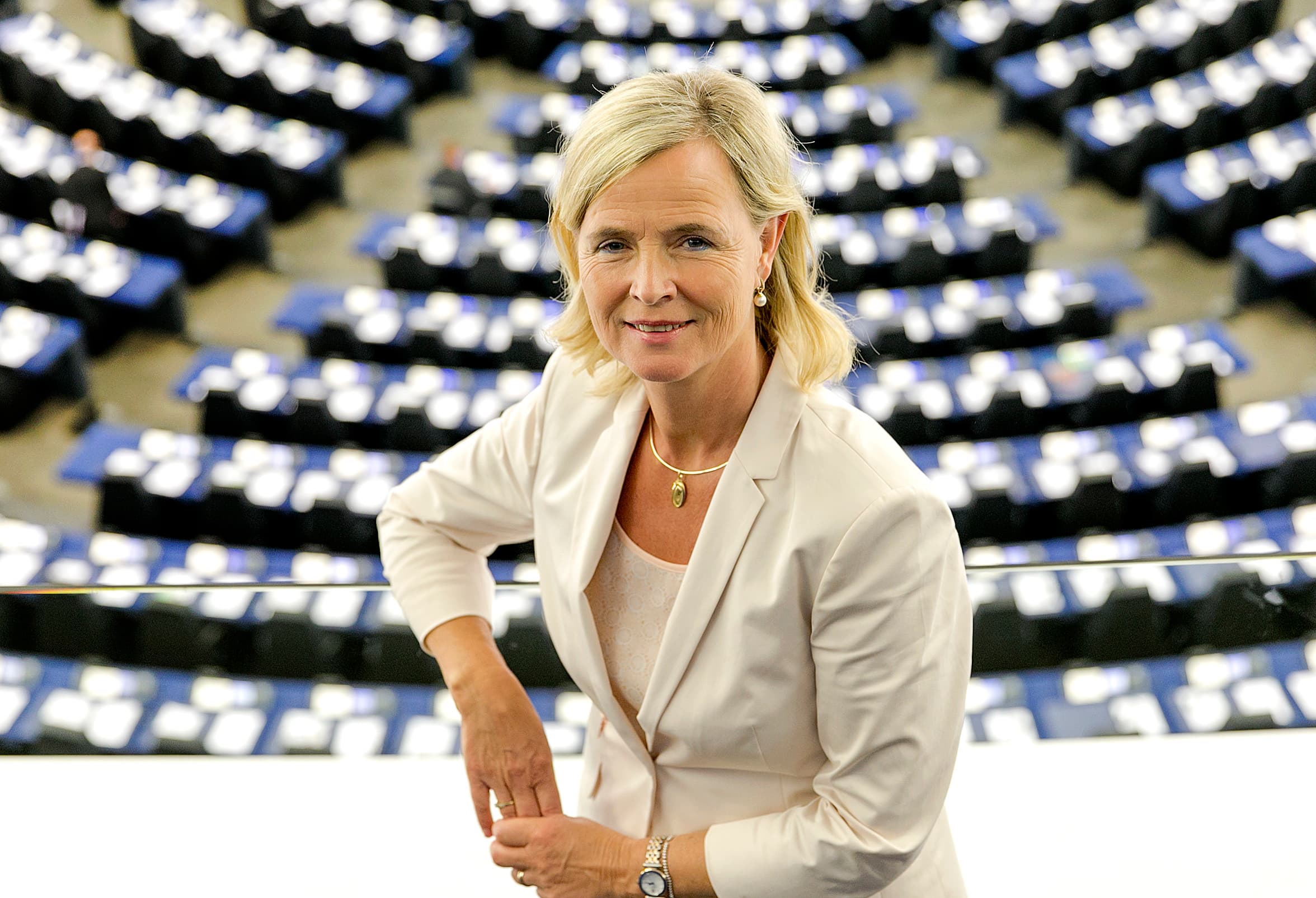 Annie Schreijer in de plenaire zaal van het Europees parlement. - Foto: ANP