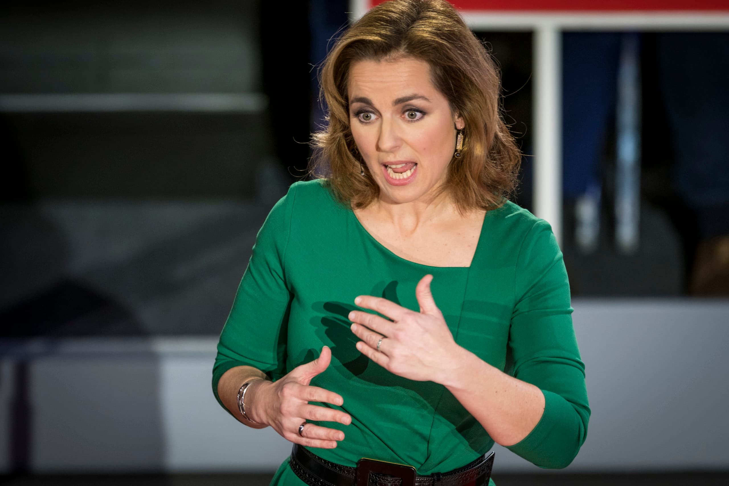 Marianne Thieme (PvdD) tijdens het NOS slotdebat aan de vooravond van de Tweede Kamerverkiezingen in maart dit jaar. Foto: ANP