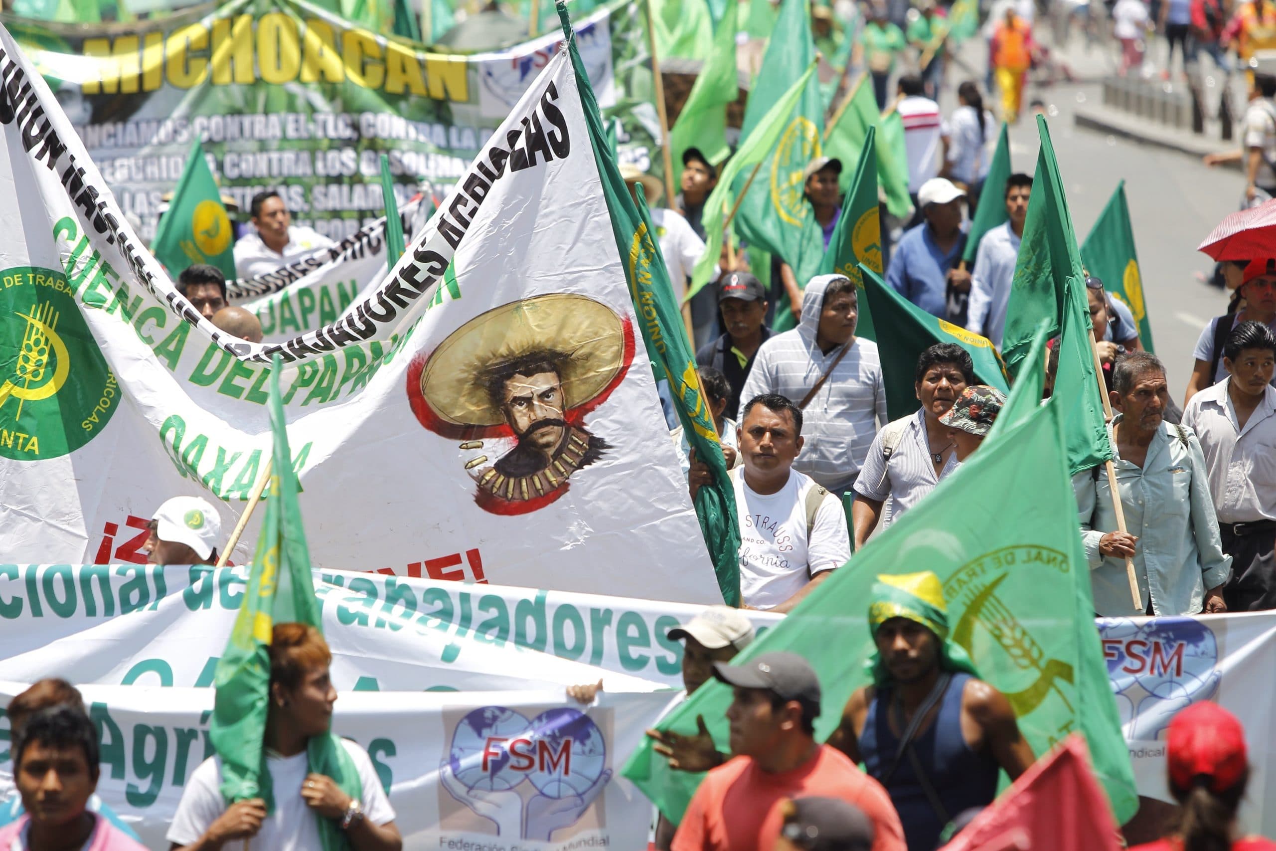 Boerenprotest in Mexico-Stad op 8 augustus 2017 - Foto: EPA