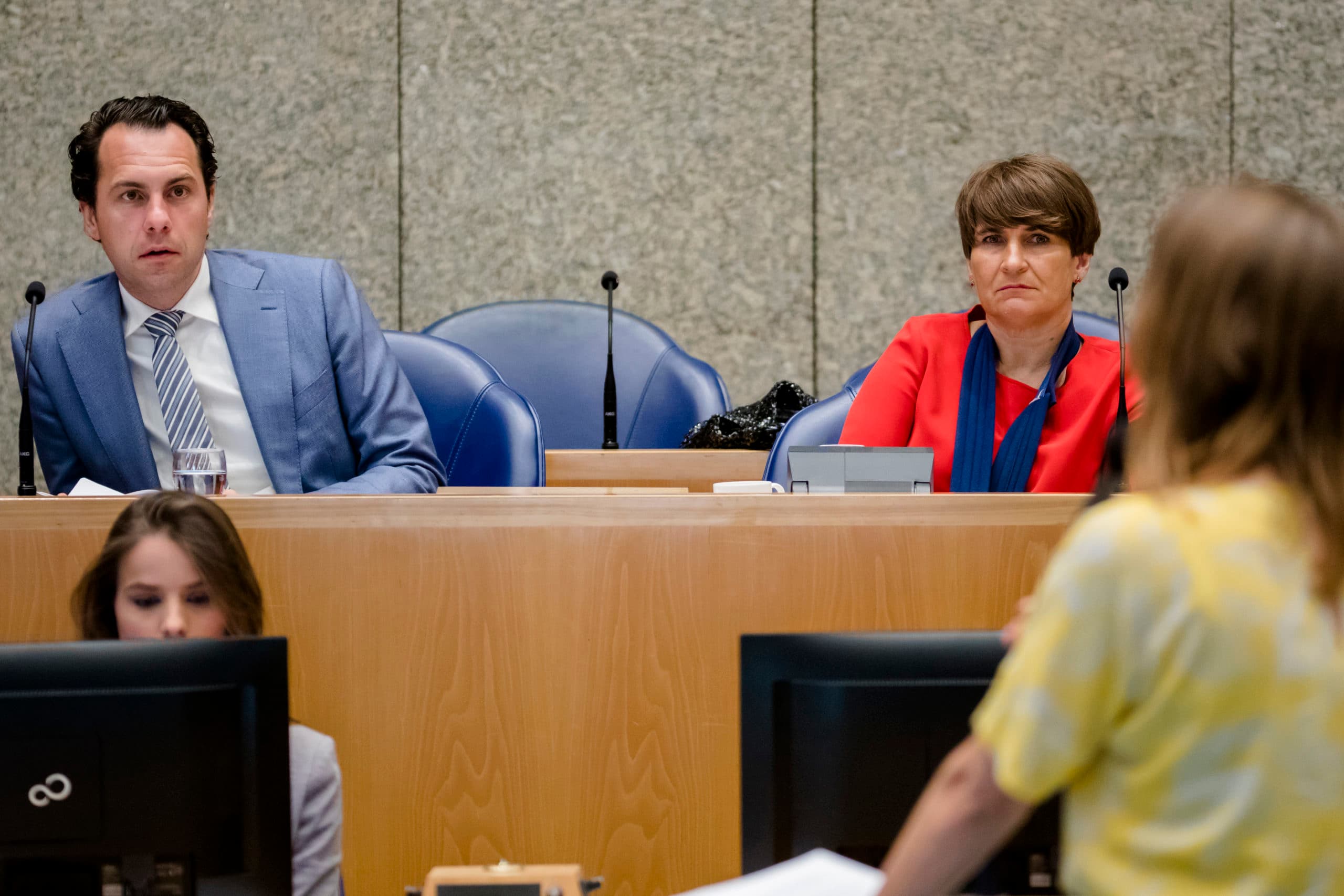 Martijn van Dam en Lilianne Ploumen tijdens het plenaire debat over de gevolgen van de TTIP - Foto: ANP