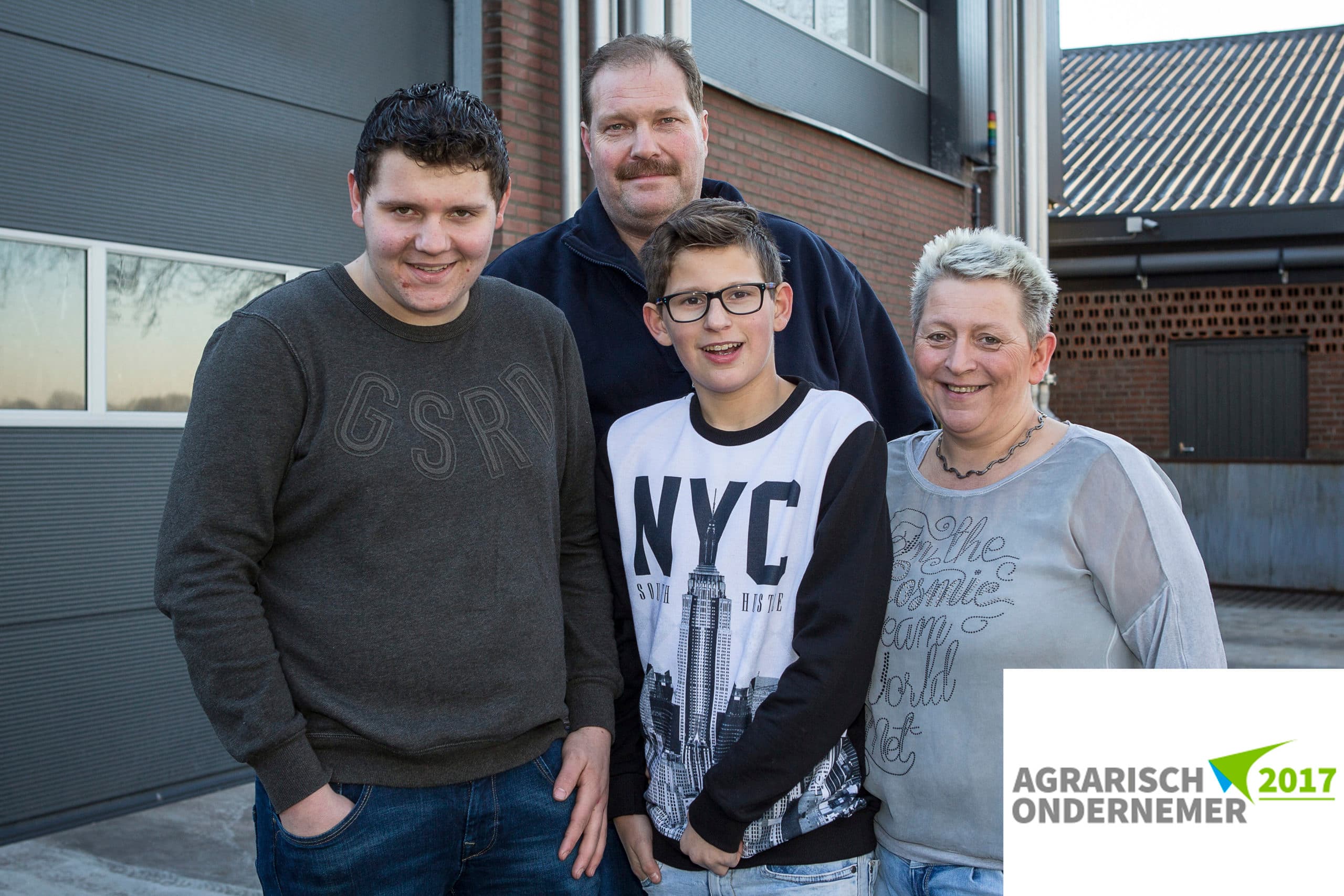Fam. de Beer met vlnr Mark, Willy, Rob en Anne-Marie. Foto: Peter Roek