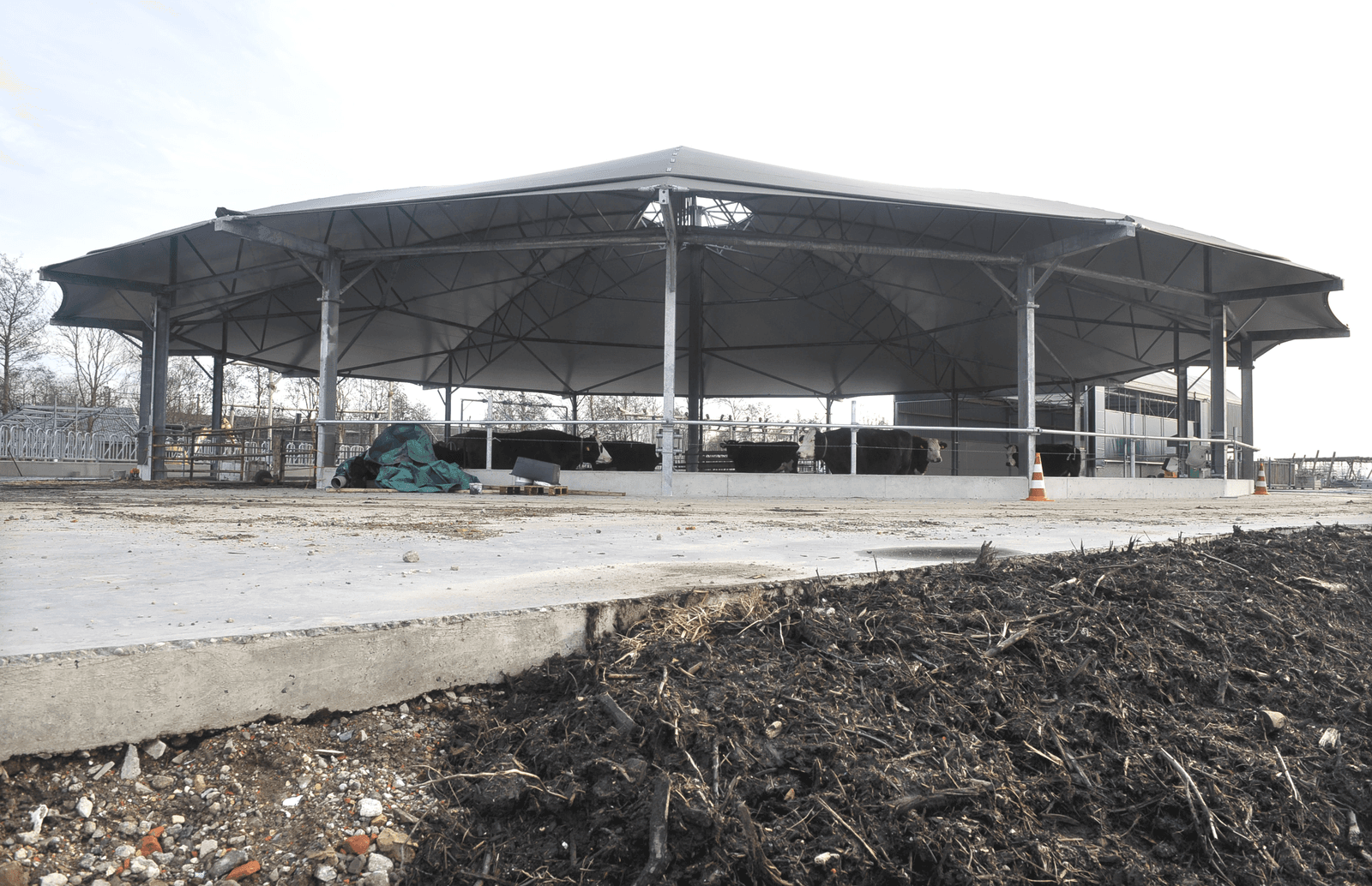 Roundhouse op melkveebedrijf. De landbouw heeft vernieuwing nodig, om het wereldvoedselvraagstuk te kunnen tackelen. Dat kan overigens veel verder gaan dan aanpassingen van huidige werkwijzen. Start-up bedrijven lopen rond met innovatieve ideeën. Daarvoor hebben ze tijdens 2 dagen op Wageningen UR kunnen meedingen naar prijzen, voor de beste 'elevator pitch'.</p> <p><em>Foto: Fotopersburo Dijkstra bv</em>
