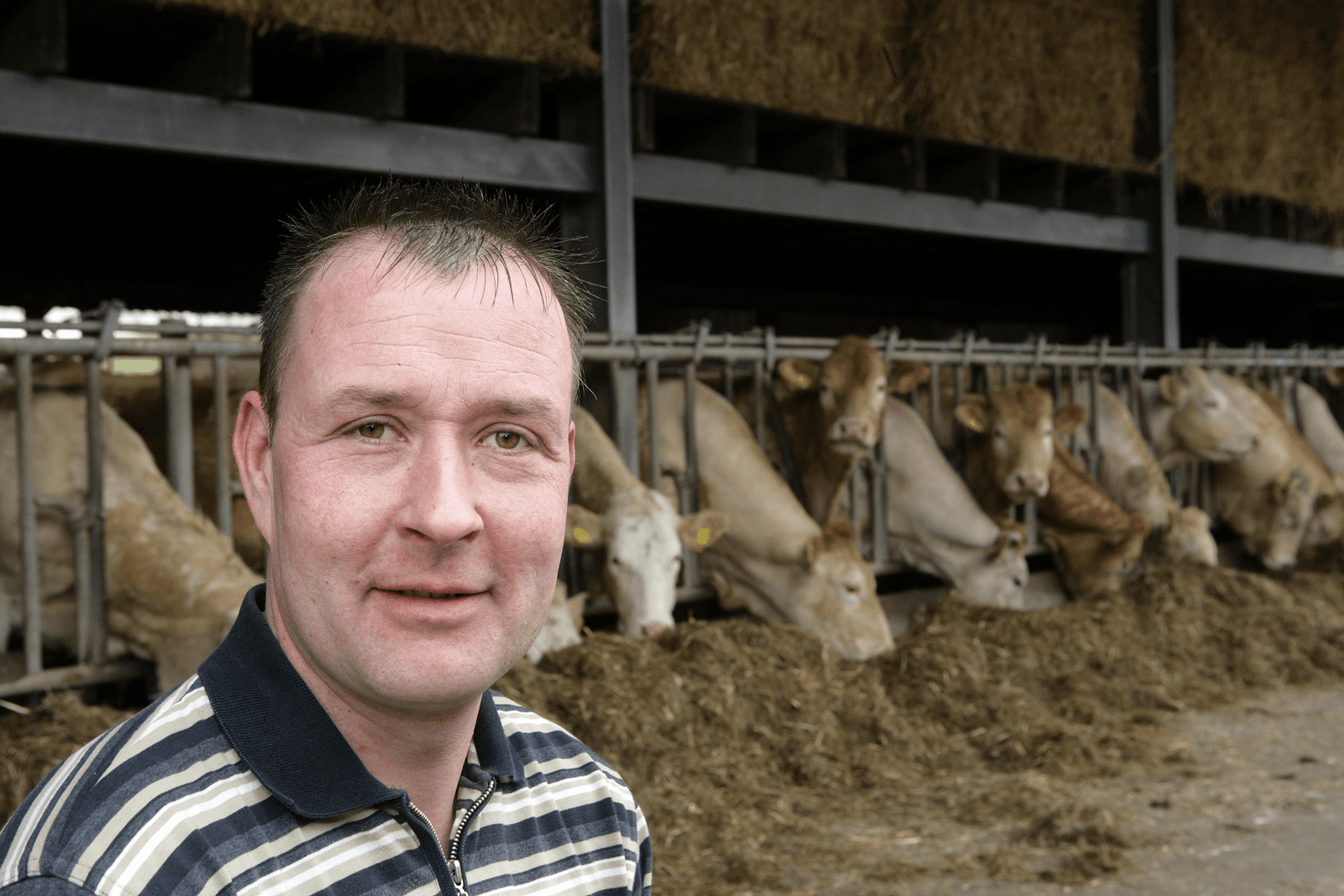 Jos Bolk (44), vleesveehouder in Aerdt, is de nieuwe voorzitter van de Federatie Vleesveestamboeken Nederland.<br /><em>Foto: Henk Riswick</em>