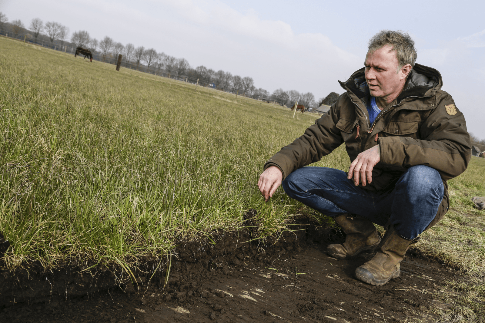 Akkerbouwer Erik Emmens teelt tweejarig akkergras voor een veehouder. Het is goed voor het organische stofgehalte in de bodem.<br /><em>Foto's: Jan Willem van Vliet</em>