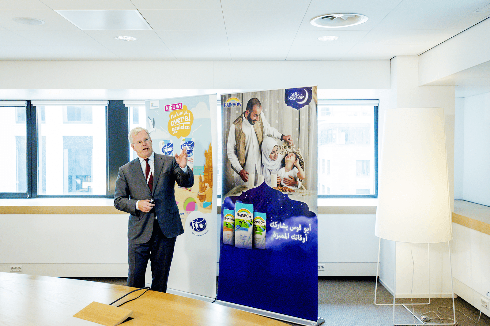 CEO Roelof Joosten tijdens de presentatie van de halfjaarcijfers van FrieslandCampina. Foto's: ANP