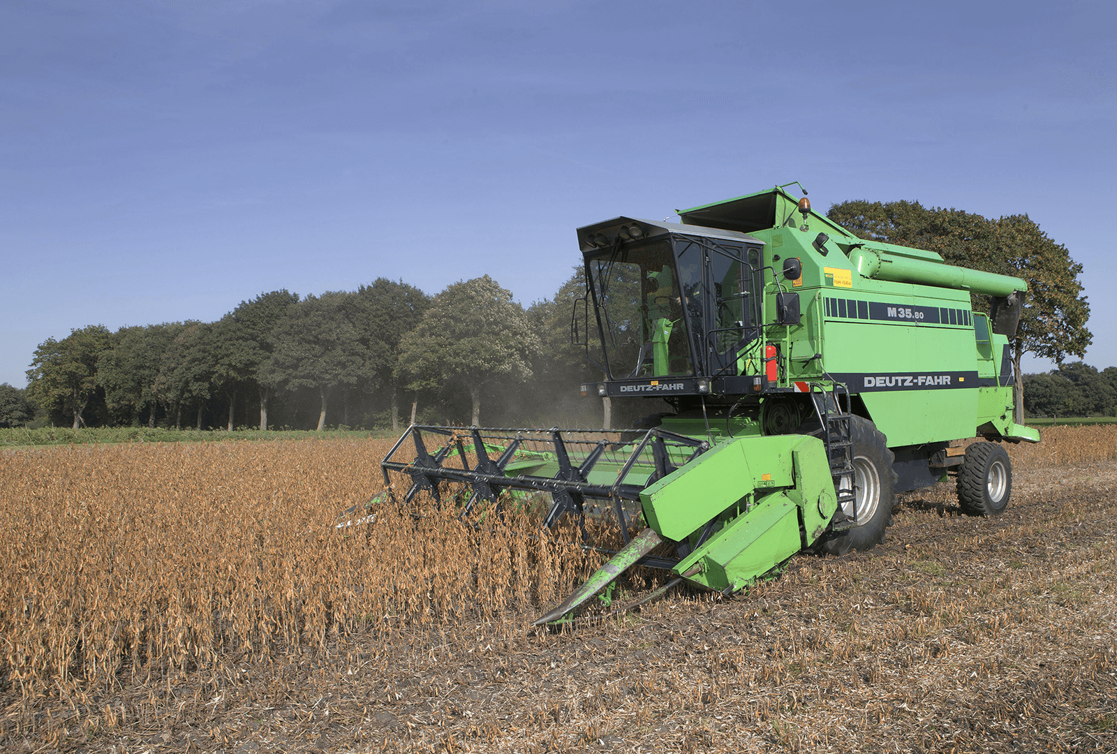 Sojabonen kunnen met een gewone combine worden geoogst. Foto: Agrifirm Plant