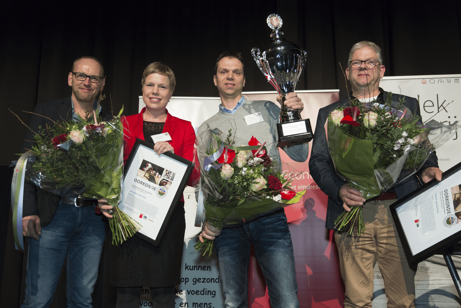 Vlnr: Theo Duteweerd, Janneke Janssens, Koen Wouters en Martin van de Peut. Foto: Koos Groenewold