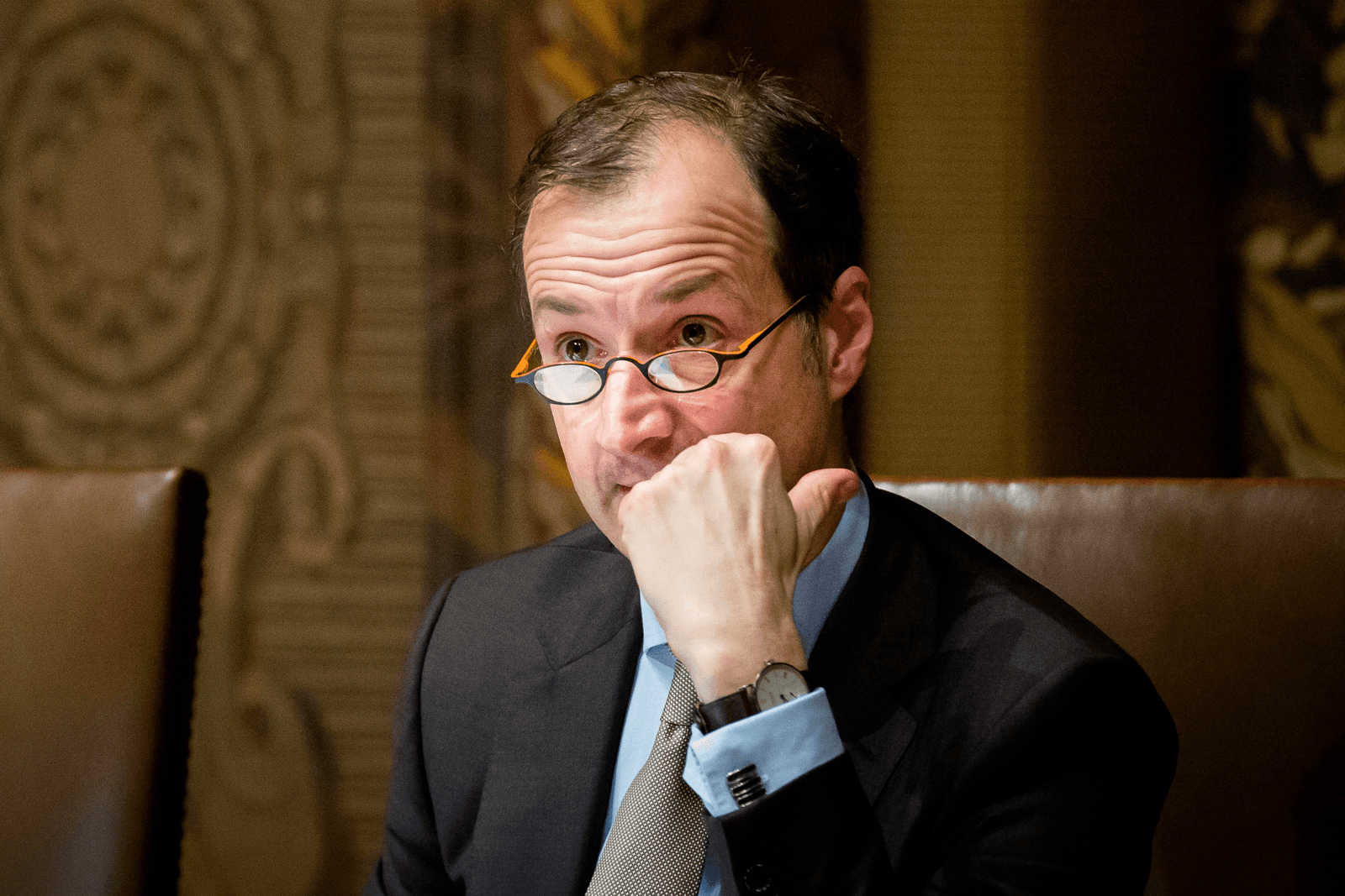 Staatssecretaris Eric Wiebes in de Eerste Kamer. Foto: ANP
