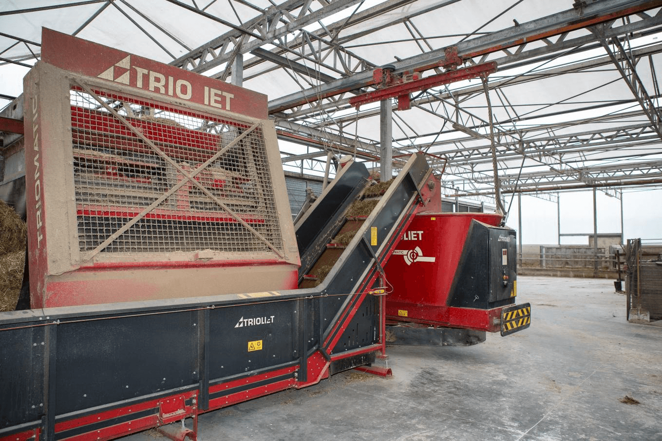 Stieren in serrestal volautomatisch gevoerd
