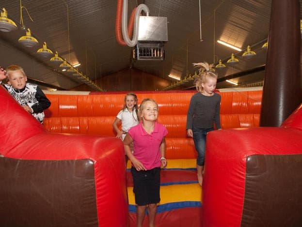 Henk (41) en Karin (39) Dekker bouwden in Notter (Ov.) een nieuw vleeskuikenbedrijf met drie stallen. Op zaterdag 2 juli hielden ze open dag. Het bijzondere aan deze dag was dat in twee van de drie stallen al kuikens zaten. In stal 3 stonden de standhouders.  <br><BR> <br><BR> <br> <br><i> Foto s: Ronald Hissink, tekst: Bouke Poelsma </i> <br>