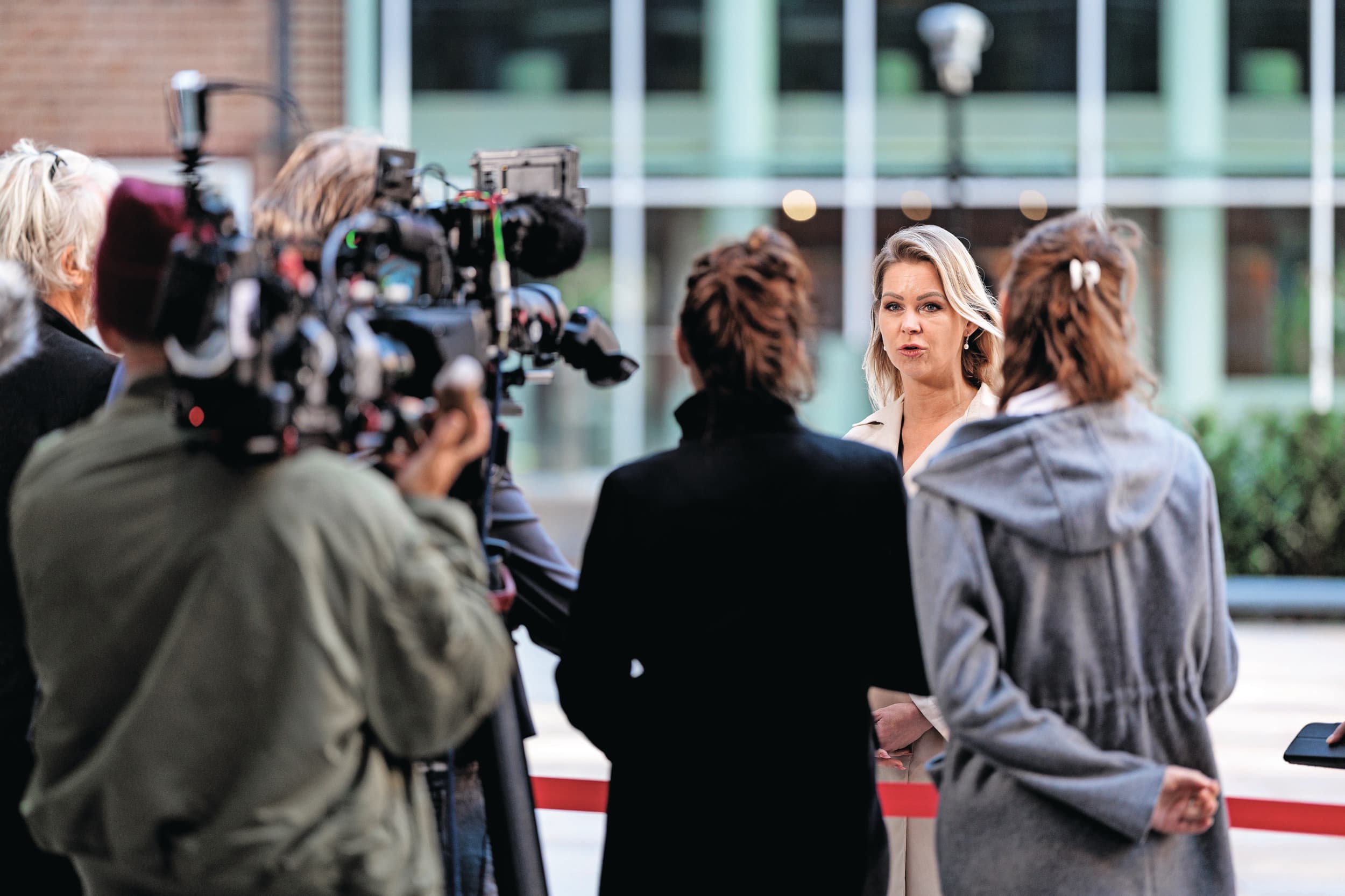 Femke Wiersma in gesprek met de pers. Foto: ANP