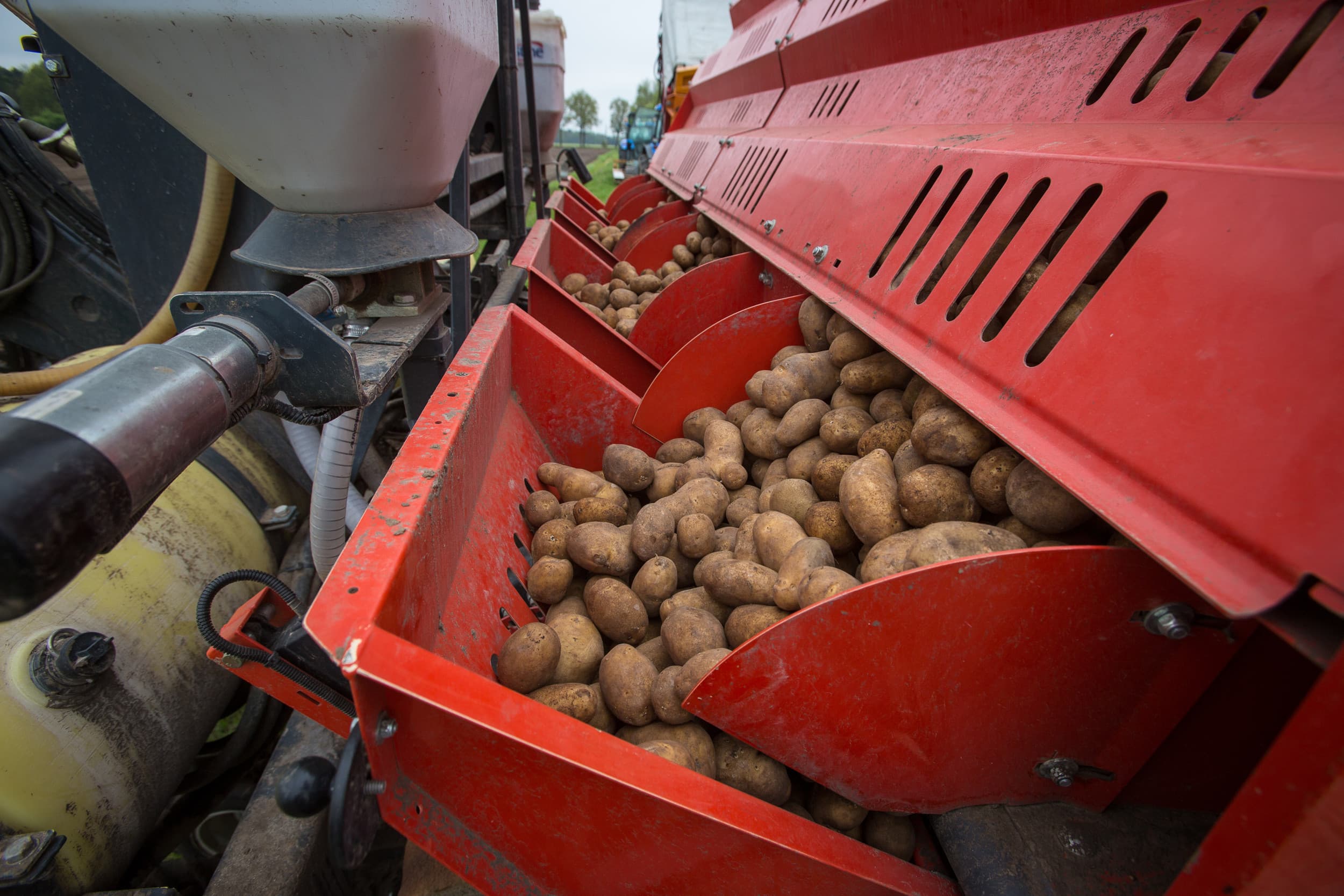 Het poten van Fontane-aardappelen. In week 13 lag de Aviko-poolprijs voor dit ras ruim boven de vrije marktprijs. Foto: Peter Roek