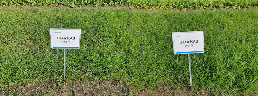 Foto links: Geen KAS en geen BlueN                                            en Foto rechts: Geen Kas met BlueN