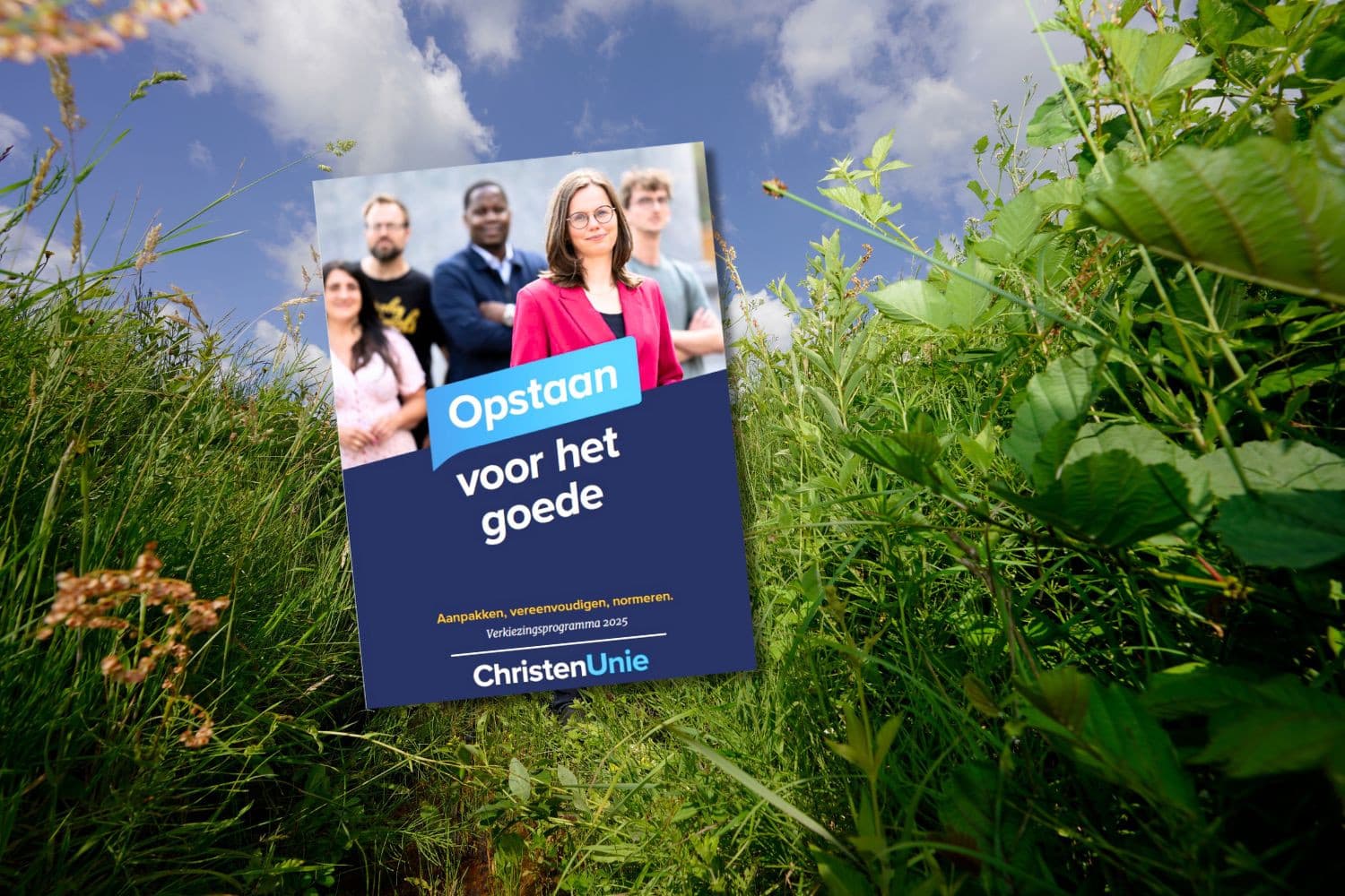 ChristenUnie wil €5 miljard inzetten voor doelsturing, agrarisch natuurbeheer en natuurherstel. Ook komt er een agrarische hoofdstructuur. Foto's: cover verkiezingsprogramma ChristenUnie, Ruud Ploeg, beeldbewerking