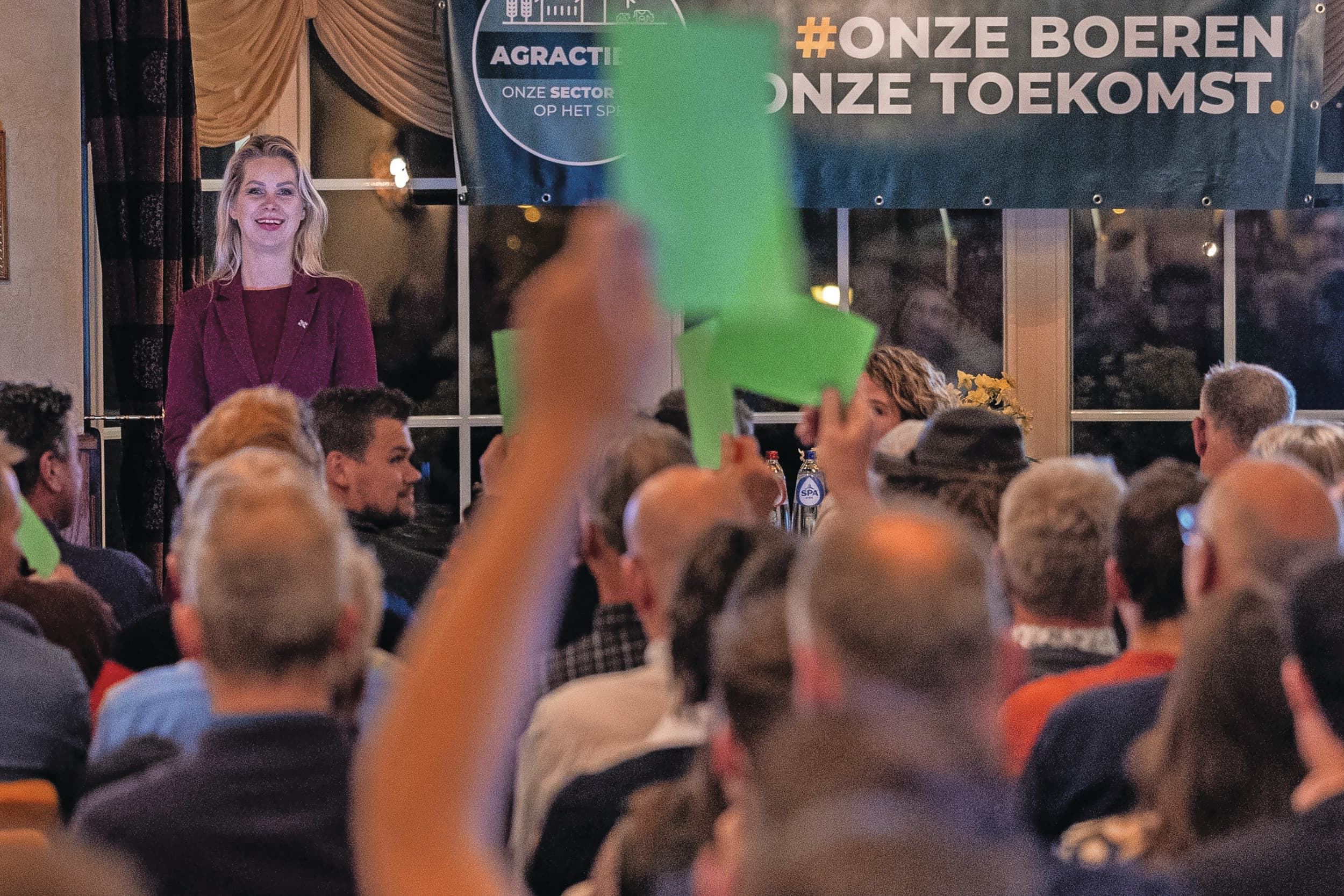Demissionair landbouwminister Femke Wiersma tijdens een bijeenkomst van Agractie Nederland, een van de negen boerenorganisaties achter de toekomstvisie. Foto: ANP
