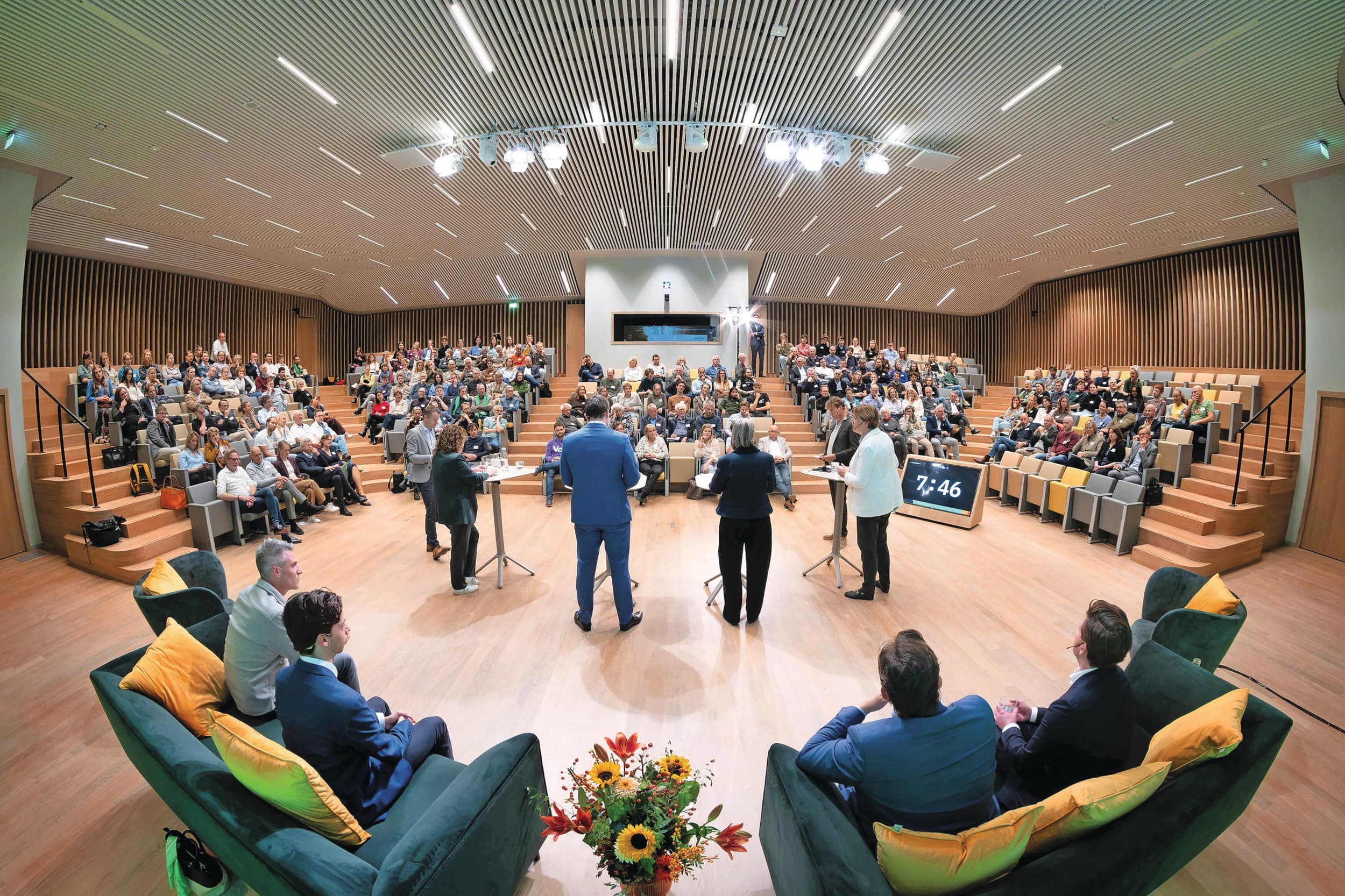 Het landbouw- en natuurdebat op de campus van Wageningen University & Research was scherp en inhoudelijk, maar soms ook verrassend constructief. Foto: Guy Ackermans