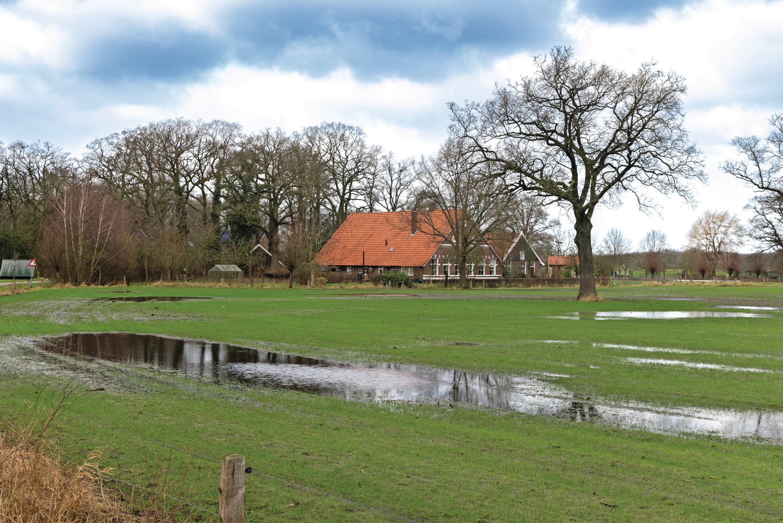 De watertools geven inzicht in risico’s op droogte, maar ook op wateroverlast. Dit leidt weer tot risico’s op uitspoeling van nutriënten. Vorig jaar, zoals het beeld weergeeft, was het extreem nat. Dit jaar juist weer droog. Foto: Koos Groenewold